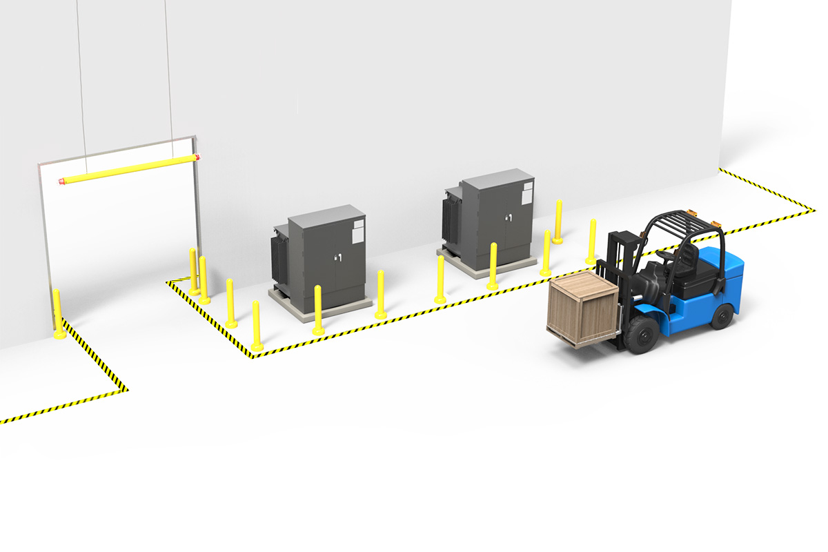 Bollard configuration for electrical boxes