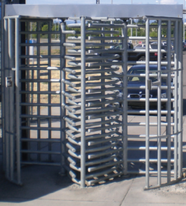 (2002) Intel installs several Alvarado full height turnstiles at the service yard of its Oregon facility.