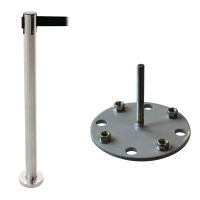 Base for fixed queuing stanchions