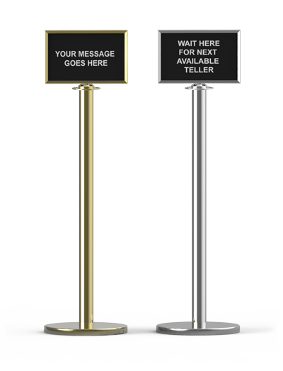 Stanchion post and rope signs